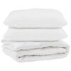 vidaXL Couette avec oreiller 3 pi&egrave;ces Blanc Microfibre
