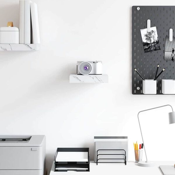 vidaXL &Eacute;tag&egrave;re Murale Marbre blanc 23 x 23,5 x 4 cm Bois d'ing&eacute;nierie