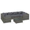 vidaXL Salon de jardin 7 pcs avec coussins r&eacute;sine tress&eacute;e gris