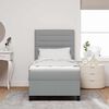 vidaXL Lit &agrave; ressorts avec matelas Gris clair 100 x 200 cm tissu