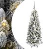 vidaXL Sapin de No&euml;l artificiel avec 150 LED avec support Blanc 120 cm