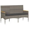 vidaXL Banc de jardin 3 places avec coussins gris r&eacute;sine tress&eacute;e