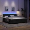 vidaXL Lit &agrave; ressorts avec matelas avec LED Noir 180 x 200 cm tissu