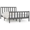 vidaXL Cadre de lit Gris Bois massif 140x200 cm