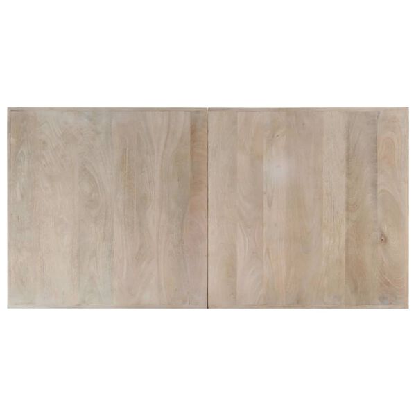 vidaXL Table &agrave; manger Blanc 160x80x75 cm Bois de manguier massif