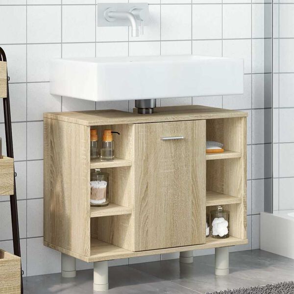 vidaXL Armoire de salle de bain Ch&ecirc;ne sonoma 60x32x53,5 cm Agglom&eacute;r&eacute;