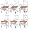 vidaXL Chaises &agrave; manger lot de 6 blanc pin&egrave;de