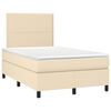 vidaXL Sommier &agrave; lattes de lit avec matelas cr&egrave;me 120x190 cm tissu