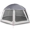 vidaXL Tente piscine toit amovible parois maille gris 510x510 cm