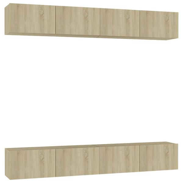 vidaXL Meubles TV 4 pcs Chêne sonoma 100x30x30 cm Bois d'ingénierie