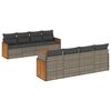 vidaXL Salon de jardin 9 pcs avec coussins gris r&eacute;sine tress&eacute;e