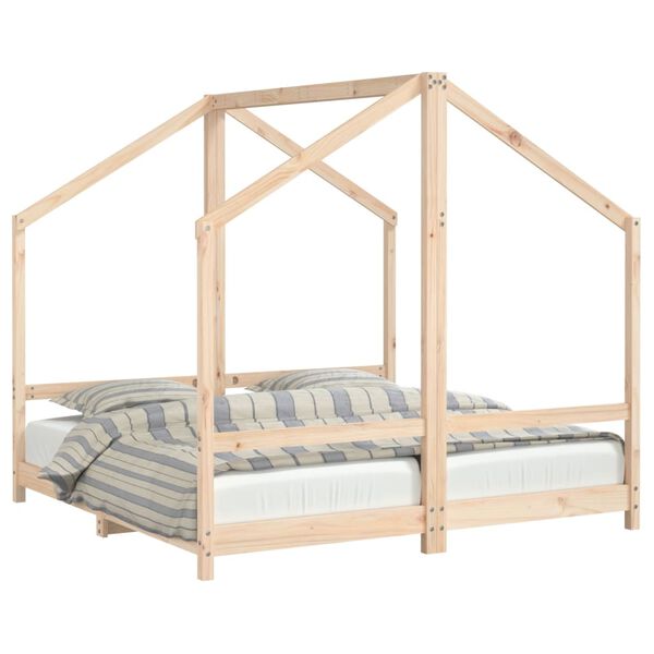 vidaXL Cadre de lit pour enfant 2x(80x160) cm bois de pin massif