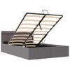 vidaXL Cadre de lit &agrave; rangement hydraulique sans matelas avec LED gris