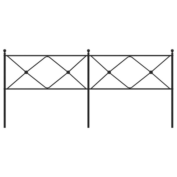 vidaXL T&ecirc;te de lit de remplacement m&eacute;tal noir 200 cm