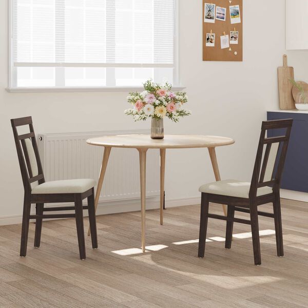 vidaXL Chaise de salle &agrave; manger 2 pcs Marron clair et clair