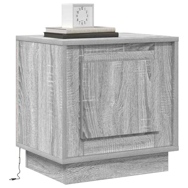 vidaXL Cabinet de chevet Gris 44 x 34,5 x 45 cm Bois d'ing&eacute;nierie