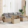 vidaXL Salon de jardin avec coussins 6 pcs beige résine tressée
