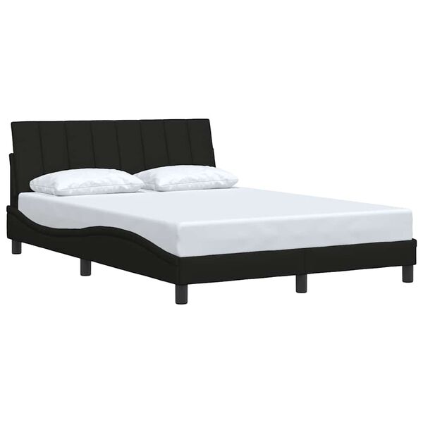 vidaXL Cadre de lit sans matelas Hanko noir 140x200 cm tissu