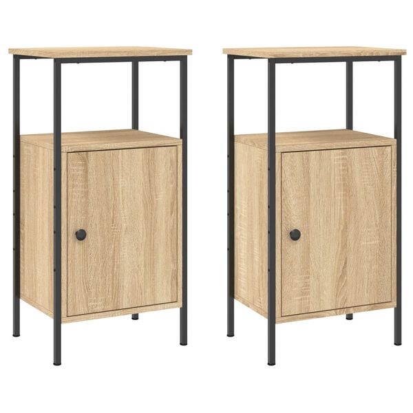 vidaXL Tables de chevet 2 pcs chêne sonoma 41x31x80 cm bois ingénierie