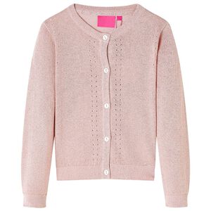 Cardigan pour enfants tricoté rose doux 104