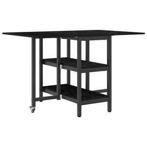 vidaXL Table &agrave; d&icirc;ner 122 x 80 x 76,5 cm Bois d'ing&eacute;nierie Ch&ecirc;ne noir