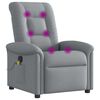 vidaXL Fauteuil de massage inclinable Gris clair Tissu