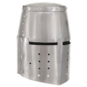 vidaXL Casque de chevalier m&eacute;di&eacute;val antique pour GN Argent&eacute; Acier
