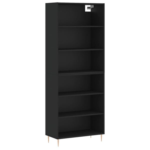 vidaXL Buffet noir 69,5x32,5x180 cm bois d'ing&eacute;nierie