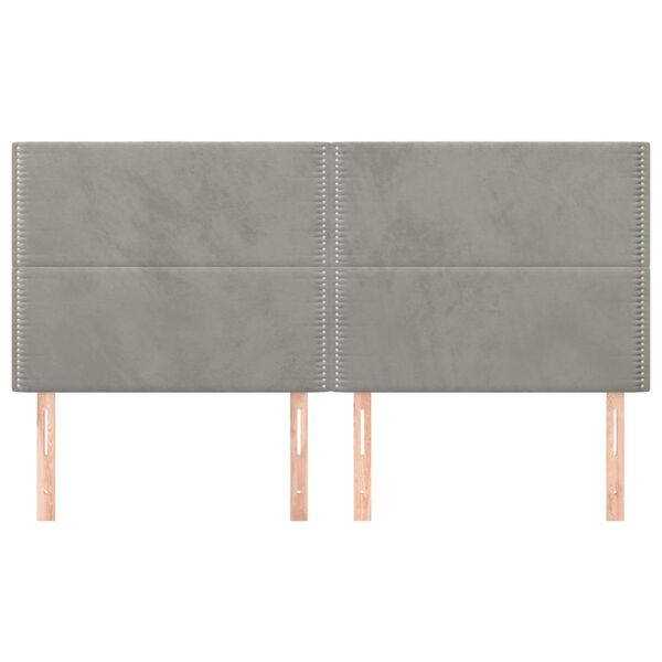 vidaXL T&ecirc;te de lit Gris clair 180x5x118/128 cm Velours