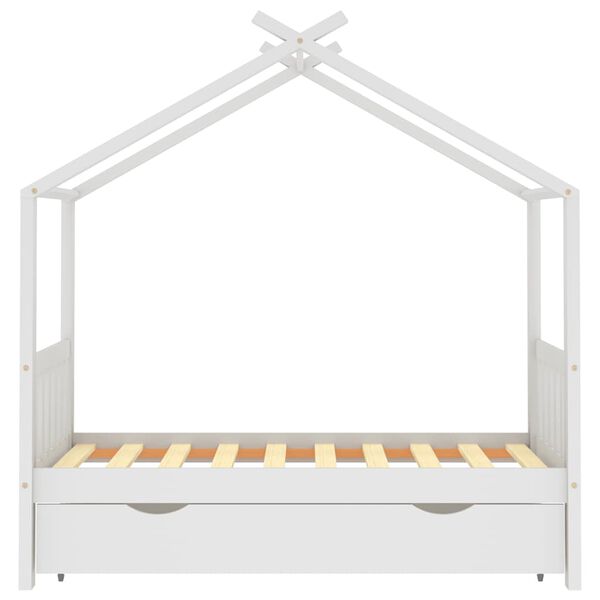 vidaXL Cadre de lit enfant avec tiroir blanc pin massif 80x160 cm