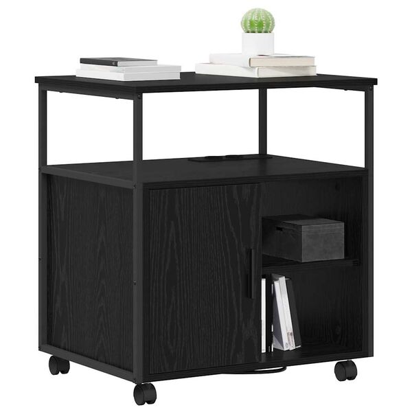 vidaXL Cabinet avec Station de Charge Ch&ecirc;ne noir 61 x 46 x 67 cm