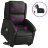 vidaXL Fauteuil inclinable de massage &eacute;lectrique noir cuir v&eacute;ritable