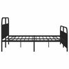 vidaXL Cadre de lit m&eacute;tal sans matelas avec pied de lit noir 200x200cm