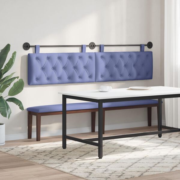 vidaXL T&ecirc;te de lit suspendue Bleu denim 210 x 55 x 7 cm tissu