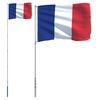 vidaXL Drapeau de la France et m&acirc;t 5,5 m Aluminium