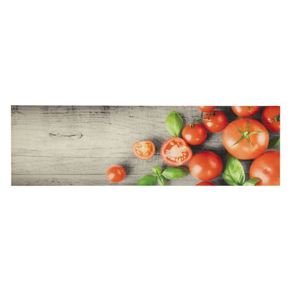 vidaXL Tapis de cuisine lavable impression de tomates 45x150cm velours