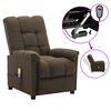 vidaXL Fauteuil de massage &eacute;lectrique marron tissu