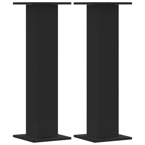 vidaXL Supports de haut-parleurs 2 pcs noir bois d'ingénierie