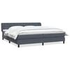 vidaXL Sommier &agrave; lattes de lit et matelas gris fonc&eacute; 200x220cm velours
