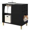 vidaXL Maison pour chat Noir 72 x 42.5 x 70 cm Bois d'ing&eacute;nierie