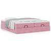 vidaXL Cadre de lit ottoman avec matelas rose 180x200 cm velours