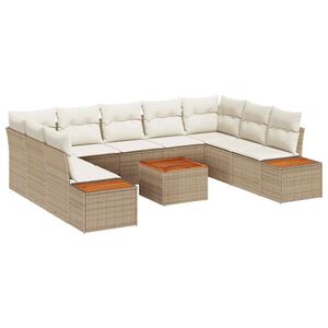 vidaXL Ensemble de canap&eacute; de jardin 5 pcs Beige et cr&egrave;me Polyrotin