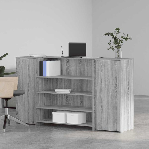 vidaXL Bureau de réception sonoma gris 180x50x103,5 cm bois ingénierie