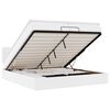 vidaXL Cadre de lit ottoman et matelas blanc pur 200x200cm similicuir