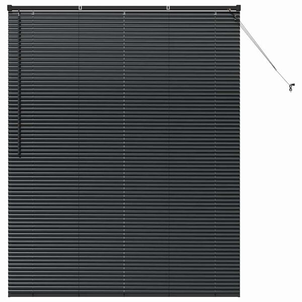 vidaXL Store de Fen&ecirc;tre avec des rideaux Noir Aluminium