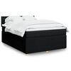 vidaXL Sommier &agrave; lattes de lit avec matelas Noir 140x190 cm Tissu