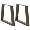 vidaXL Pieds de table basse en forme de V, 2 pi&egrave;ces, acier naturel, 70 x (42-43,3) cm