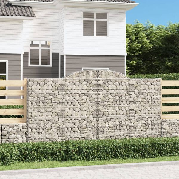 vidaXL Paniers &agrave; gabions arqu&eacute;s 5 pcs 300x50x160/180 cm fer galvanis&eacute;