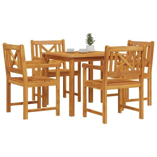 vidaXL Ensemble de salle &agrave; manger pour jardin 5 pcs Marron
