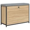 vidaXL Banc &agrave; chaussures tiroir rabattable ch&ecirc;ne sonoma 82x32x56 cm